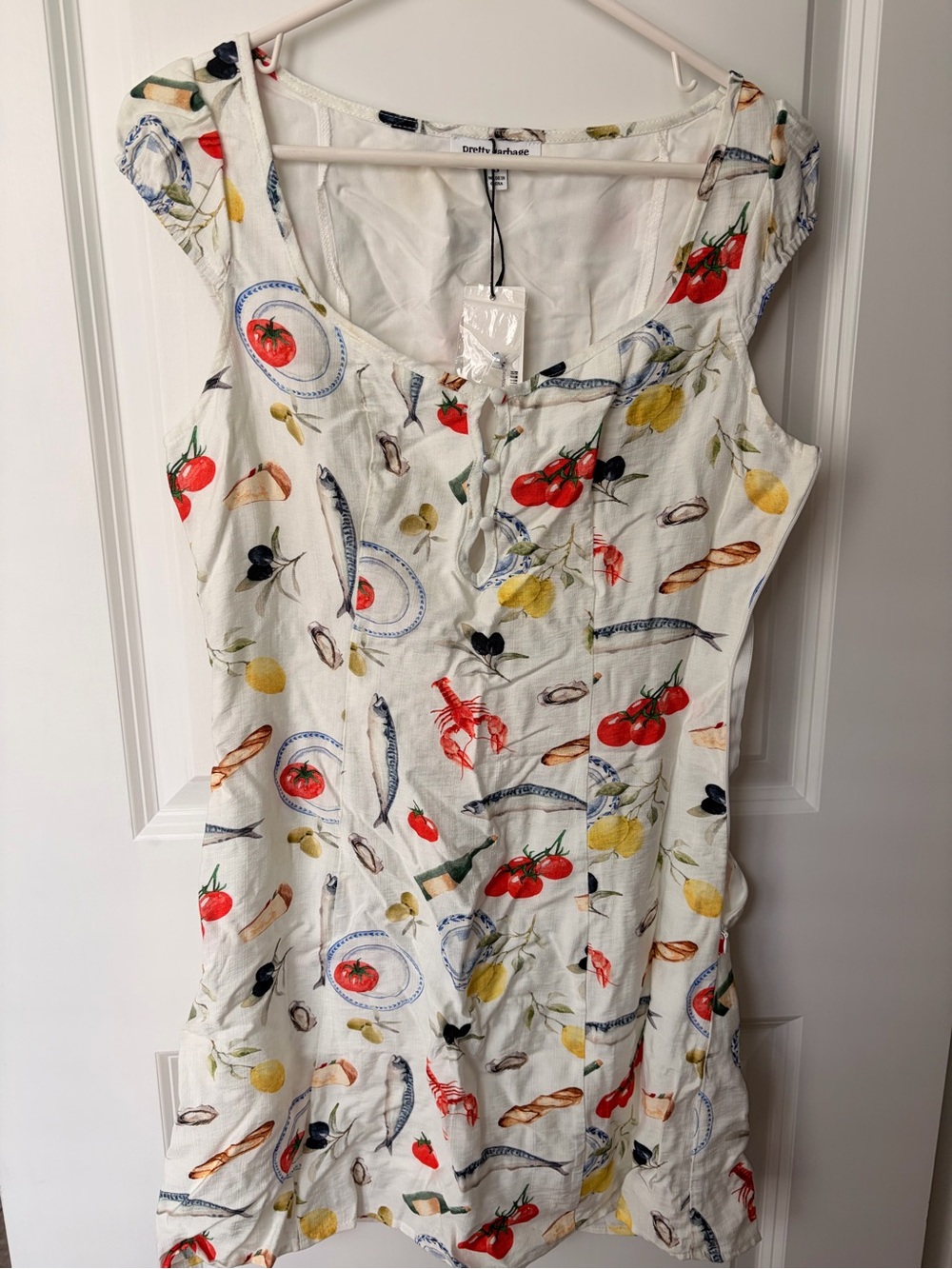 NWT Pretty Garbage Seafood Picnic Mini Dress Small
